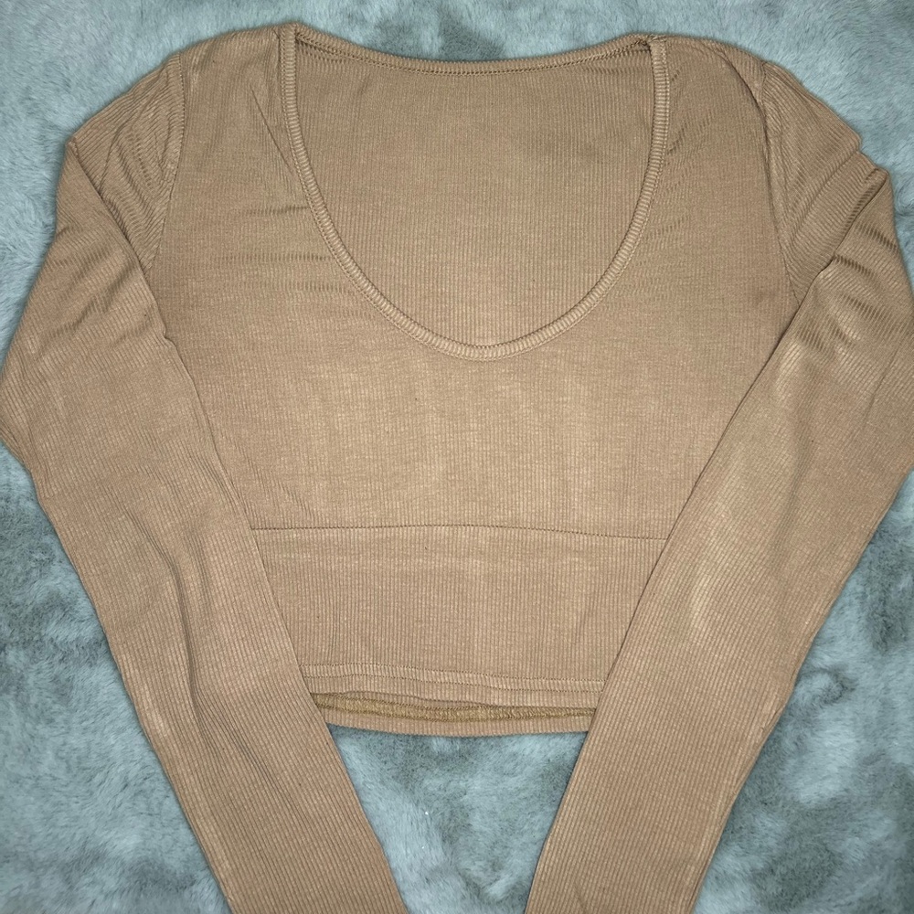 Tan Long Sleeve Women's Top